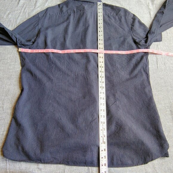 John Varvatos LS Shirt Size XXL Blue Striped Cotton Long Sleeve Button Down Mens - Picture 7 of 10